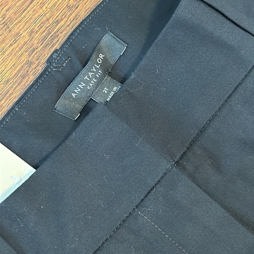 NWT Ann Taylor Black cropped leg tuxedo pant size tall two - Picture 3 of 5